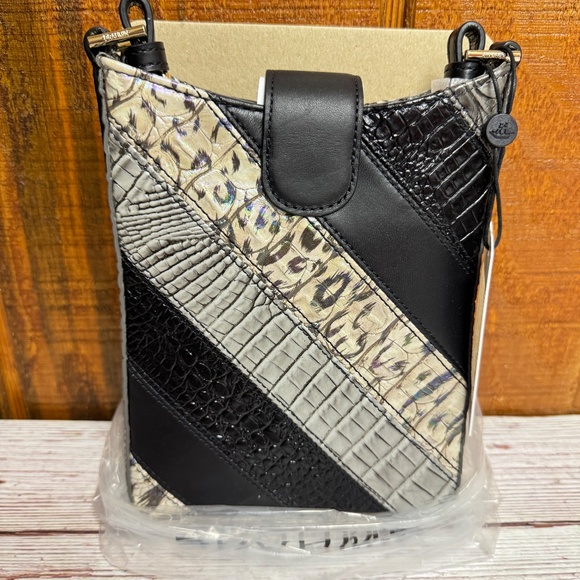 Brahmin Marley Small Leather Crossbody - Black Flashback - Picture 7 of 10